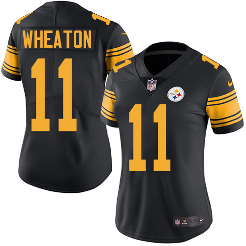 Women's Elite Markus Wheaton Nike Jersey Black - #11 Rush NFL Pittsburgh Steelers